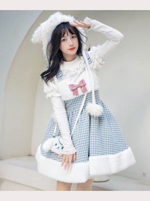 Houndstooth Sweet Lolita Plush Dress JSK by With Puji (WJ155)